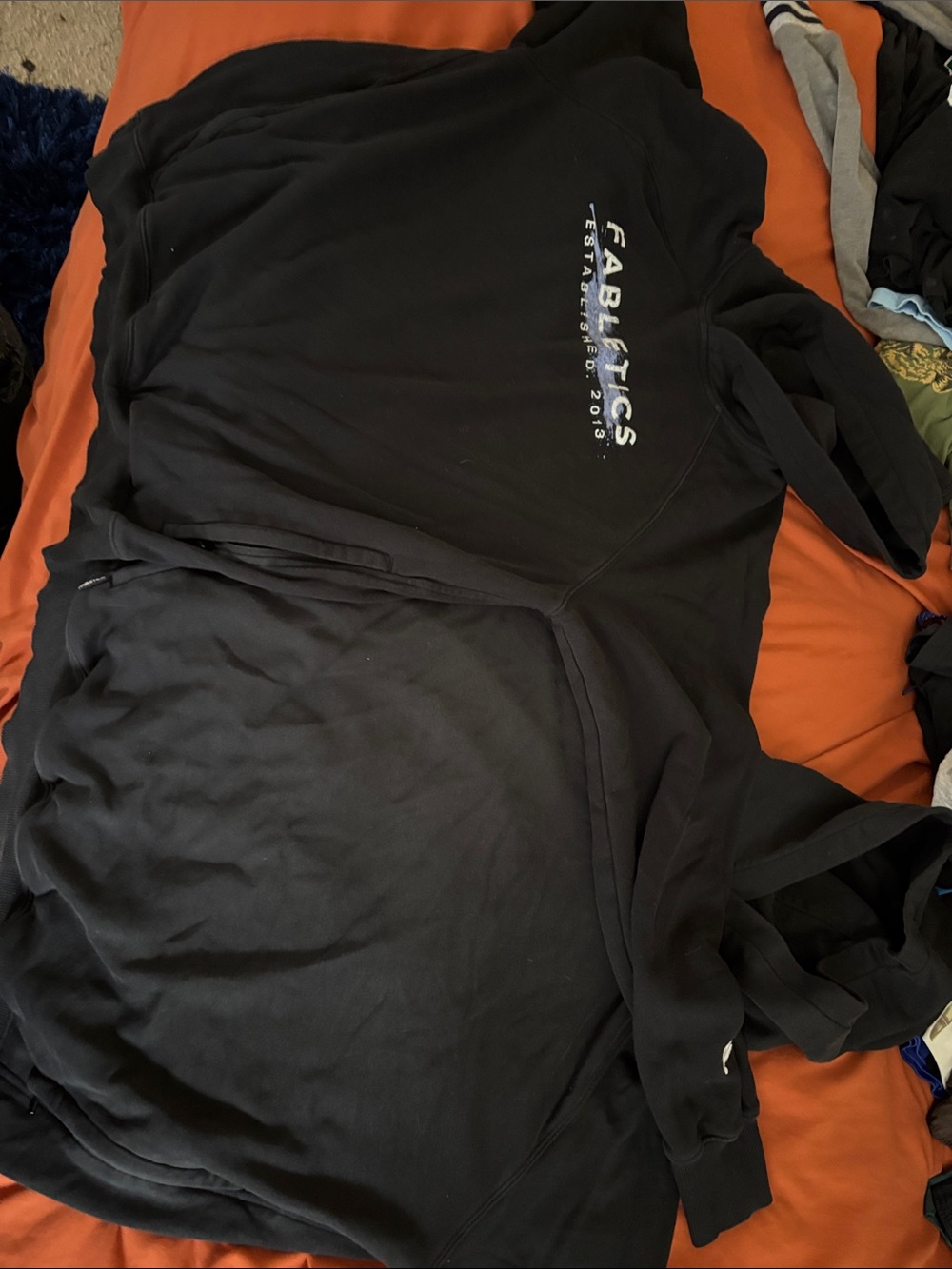Fabletics Black Men's Pullover Hoodie with Subtle Logo